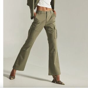7Diamonds Size 30 10 Nellie Cargo Pants Olive Green Flare Utility